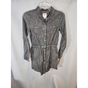 Levi's Girls‎ Denim Dress Button Up; Black Wash NEW Size L 12-13 Years